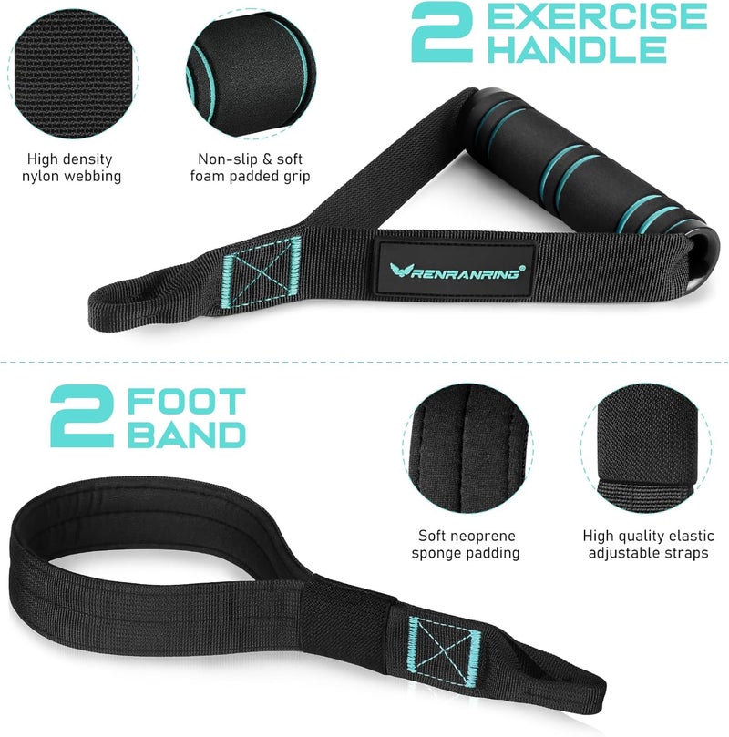 RENRANRING Pilates Bar Kit with Resistance Bands, Multifunctional Pilates Bar for Women & Men with Heavy-Duty Metal Adjustment Buckle, Pilates Home Equipment for Full BodyWorkouts - Image 3